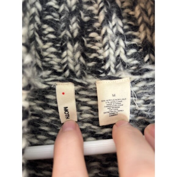 Anthropologie Moth Cable Knit Sleeveless Cowl Neck Sweater‎ Vest Marled Gray S - Picture 5 of 8